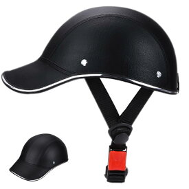 ランキング受賞！ ヘルメット 自転車ヘルメット 帽子型ヘルメット 革 通気性 ベースボール ストラップ調節可 手触りいい ロードバイク 軽量 安全 通学/通勤/登山/アウトドア スケボー ローラースケート 男性 女性 レディース メンズ カジュアル サイク