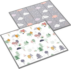GruFini プレイマット 赤ちゃん 折りたたみ 200×180×1cm 厚手 安全検査済み ベビーマット 防水 防音 ベビープレイマット 滑り止め おしゃれ ベビー 出産祝い 一枚入り