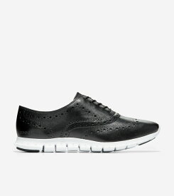 コールハーン Colehaan アウトレット ウィメンズ アウトレット シューズ オックスフォード ゼログランド ウィング オックスフォード クローズドホール II womens W18202 ブラック レザー / オプティック ホワイト