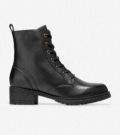 コールハーン Colehaan アウトレット ウイメンズ シューズ ウォータープルーフ カメア ウォータープルーフ コンバット ブーツ womens W20768 ブラック ウォータープルーフ レザー　バレンタインセール