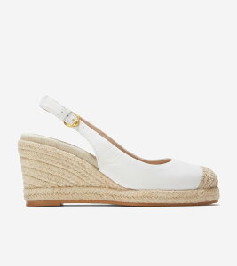 ハロウィンセール コールハーン Colehaan レディース ウィメンズ シューズ パンプス & ウェッジ クラウドフィール エスパドリーユ ウェッジ スリング 80MM II womens W31242 ホワイト レザー
