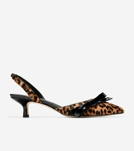 コールハーン Colehaan ウイメンズ シューズ パンプス & ウェッジ ノエラ ボウ スリング パンプ womens. W32705 レオパード プリント ヘアカーフ