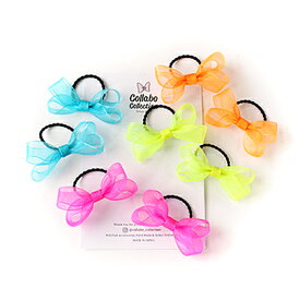 2本セットなみなみシンプルヘアゴム◎15mm幅ネオンカラーオーガンジー◎ツイストりぼんデザインキッズ ヘアゴム ヘアアクセサリー 子供 髪飾り髪留め りぼん 運動会 ダンス イベント ネオンカラー オーガンジー