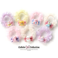 【2本セット各1本】miniminiワンポイントシュシュ◎星柄チュール◎miniアニマルパーツ＆miniりぼん付きデ…