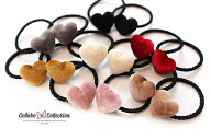 ★新色登場【mini 2本入り】ベロアminiハート型くるみボタンヘアゴム キッズ 子供 ヘアアクセサリー ヘア…
