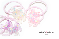 NEW!!【mini 2本入り】ホログラム入りクリア★ユニコーンパーツヘアゴム キッズ ユニコーン 子供 ヘアア…