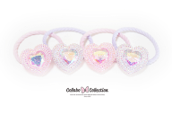 NEW!!【mini 2本入り】ジュエリーカット♡オーロラハートヘアゴム キッズ 子供 ヘアアクセサリー 髪飾り …