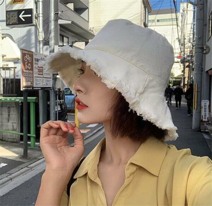 楽天市場 全店10 クーポン配布中 韓国ファッション ヴィンテージ コットンバケットハット ヴィンテージなテイスト タウンユースにも リゾートコーデにも大活躍 コットンバケットハット コラボファッション
