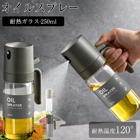 入賞 即納 オイルスプレー オイルポット ボトル キッチン 耐熱ガラス 120°オリーブオイル 霧吹き 料理用 250ml ガラスボトル透明 スプレーボトル ミスト 調味料入れ 漏れ防止噴霧器 油さし醤油スプレー 潤滑油スプレー