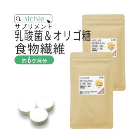 乳酸菌 オリゴ糖 食物繊維 サプリ 540粒（約6ヶ月分） ビフィズス菌 フェカリス菌 アシスト乳酸菌 ガセリ菌 と ガラクトオリゴ糖 難消化性デキストリン （ 水溶性食物繊維 ）が一度に摂れる サプリメント E51 nichie ニチエー #