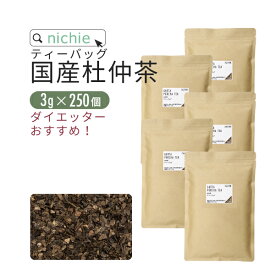 杜仲茶 国産 ティーバッグ 3g×50個×5袋 杜仲の葉 を美味しく 焙煎 とちゅう茶 健康茶 ティーパック 植物由来のティーバッグ nichie ニチエー