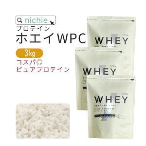 ホエイプロテイン WPC プレーン 3kg 人工甘味料 無添加 プロテイン コンセントレート の ホエイプロテイン100 ! 女性 にもおすすめ ココア イチゴ フレーバープレゼント nichie ニチエー