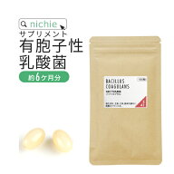 有胞子性 乳酸菌 サプリ 180粒（約6ヶ月分） 乳酸菌生産物質 ビフィズス菌 も配合！生きて届く 有胞子性…