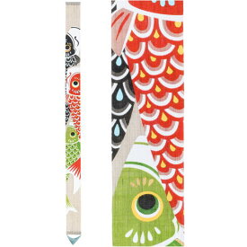 【京都洛柿庵】手描き 手染め 細タペストリー 端午の節句飾り 鯉幟 こいのぼり 初夏 夏 おうち時間 空間演出 オシャレ上級 細長い 麻素材 かわいい