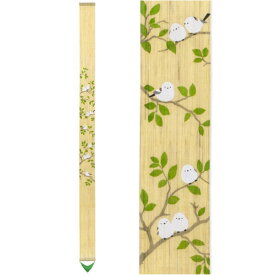京都洛柿庵 手描き 森と海の細タペ 森のシマエナガ 細タペストリー 年中飾り 環境問題 自然保護 ことり 小鳥