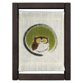 【京都洛柿庵】手染め koyomi フレーム ほっこり コンパクトサイズ かわいい ミニ 秋の飾り ふくろう 縁起飾り