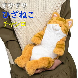 【サンレモン】ぬいぐるみ すやすやひざねこ チャシロ 膝乗せ 猫 キャット 膝ネコ 暖かい 程よい重み 母の日 父の日 敬老の日 プレゼント ギフト