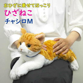 【サンレモン】ぬいぐるみ ひざねこ チャシロMサイズ 膝乗せ 猫 キャット 膝ネコ 暖かい 程よい重み 母の日 父の日 敬老の日 プレゼント ギフト 黒猫
