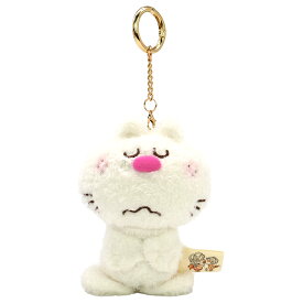 水森亜土 ねこ マスコット WH ぬいぐるみ ホワイト レトロ 昭和 昔なつかしい キーチェーン キーリング