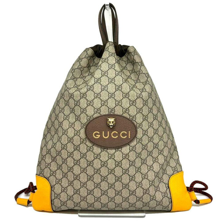 楽天市場】グッチ ナップサック GGスプリーム タイガー レザー  