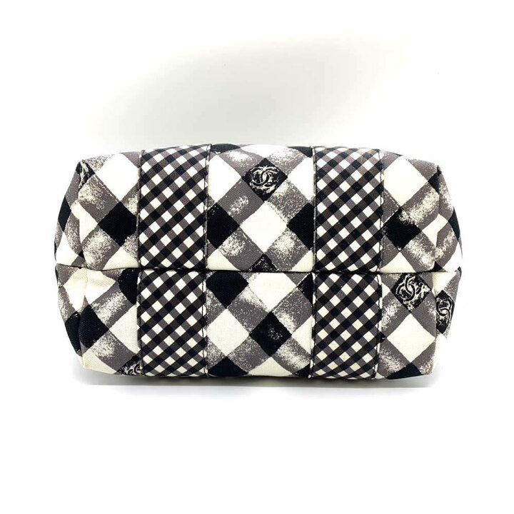 着払いCHANELシャネルクルーズラインギンガムチェック キャンバスバッグ