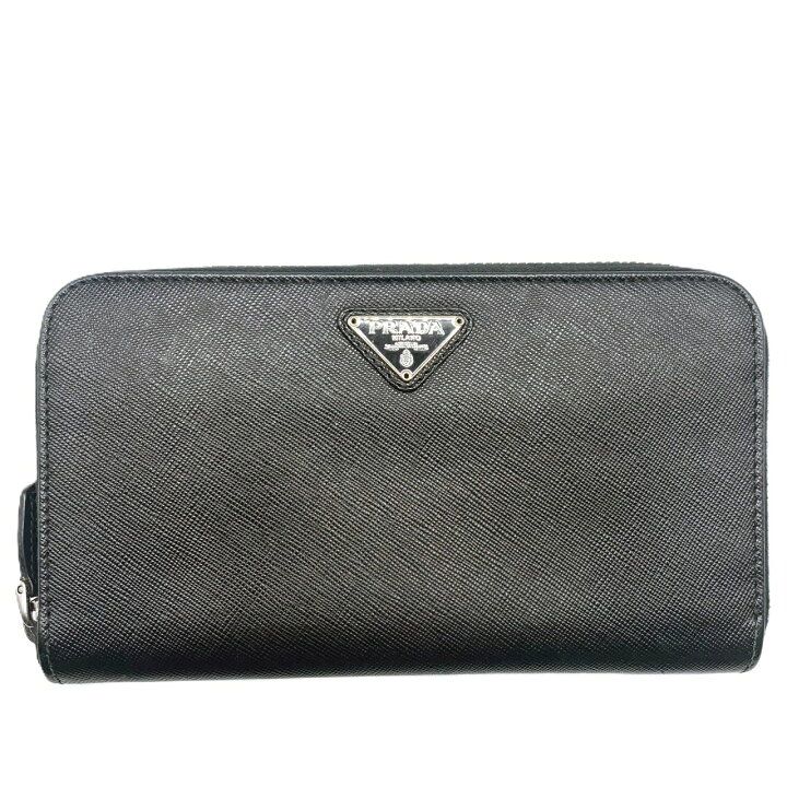 楽天市場】プラダ ラウンドファスナー長財布 1ML506 ブラック レザー  