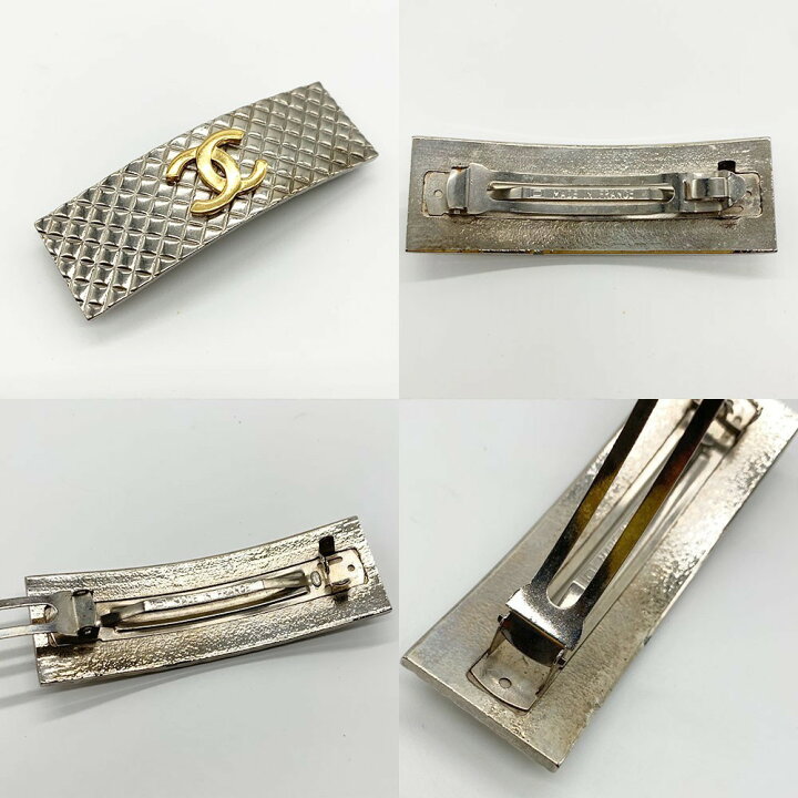 楽天市場】シャネル バレッタ マトラッセ ヘアアクセサリー シルバー  