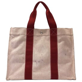 エルメス ボラボラGM ハンドバッグ レッド トートバッグ キャンバス 布製 普段使い HERMES ABランク 中古