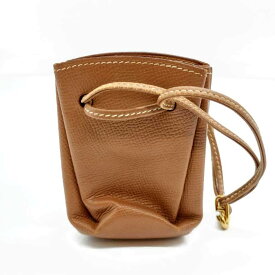 エルメス ヴェスパ ポーチ 巾着型 アクセサリーポーチ 小物入れ ブラウン 茶 クシュベル Bランク 中古 HERMES