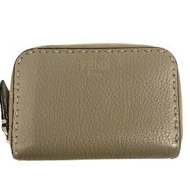 フェンディ セリア コインケース カードケース ラウンドファスナー グレーベージュ 8M0313 FENDI ABランク 中古