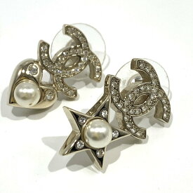 シャネル ココマーク ハート スター パール ラインストーン ピアス ゴールド B20V Chanel ABランク 中古