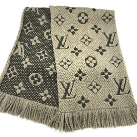 ルイヴィトン エシャルプ ロゴマニア マフラー 413287 ウール94％・シルク6％ ブラウン系 LOUIS VUITTON ABランク 中古