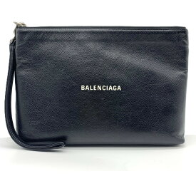 バレンシアガ クラッチバッグ ブラック ホワイトロゴ 593815 BALENCIAGA ABランク 中古