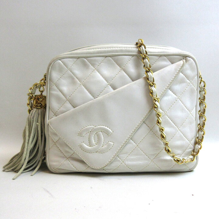 シャネル CHANEL マトラッセチェーンショルダー 30番台 ホワイト  