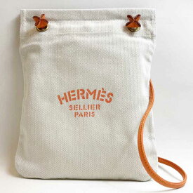 エルメス ショルダーバッグ アリーヌPM キャンバス×レザー ベージュ×オレンジ ロゴ ABランク HERMES 中古 六甲道店