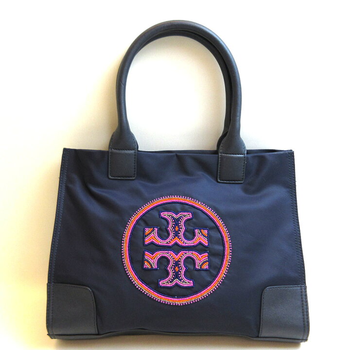 楽天市場】トリーバーチ トートバッグ ネイビー 紺 マルチカラー  