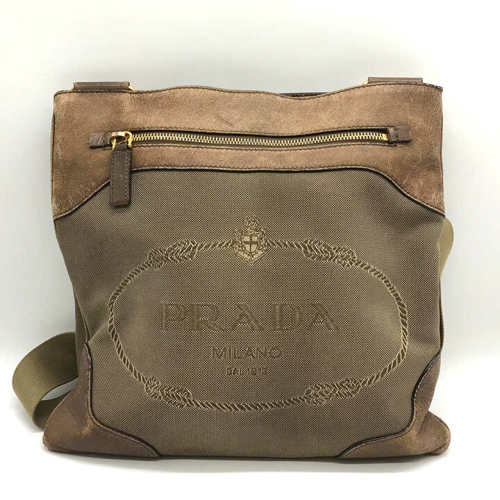 楽天市場】プラダ バッグ ショルダー ジャガード×レザー Bランク 