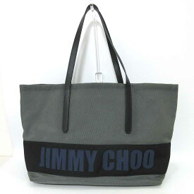 ジミーチュウ バッグ トートバッグ グレー系 ロゴ ABランク レディース メンズ ナイロン×レザー JIMMYCHOO 中古【宝塚店】