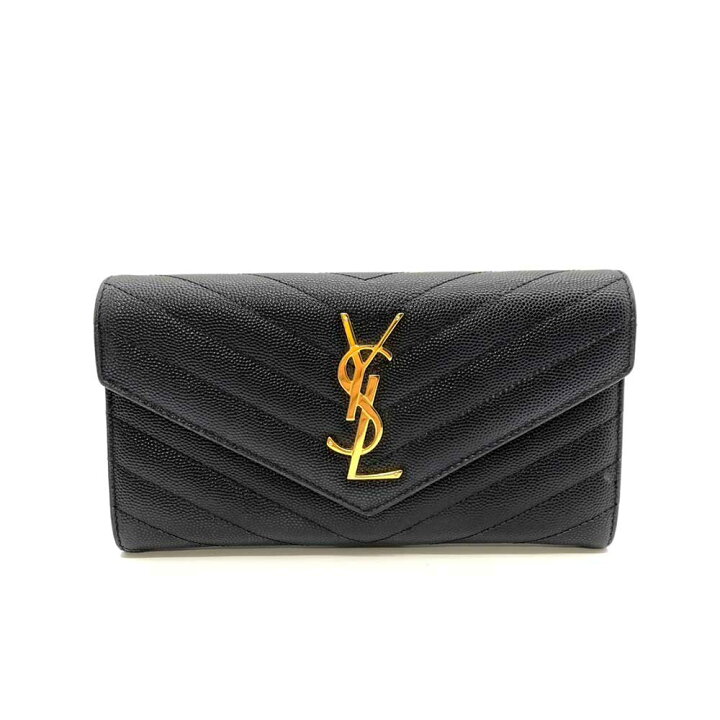 楽天市場】サンローラン 財布 カサンドラ 長財布 ブラック 黒 ゴールド  