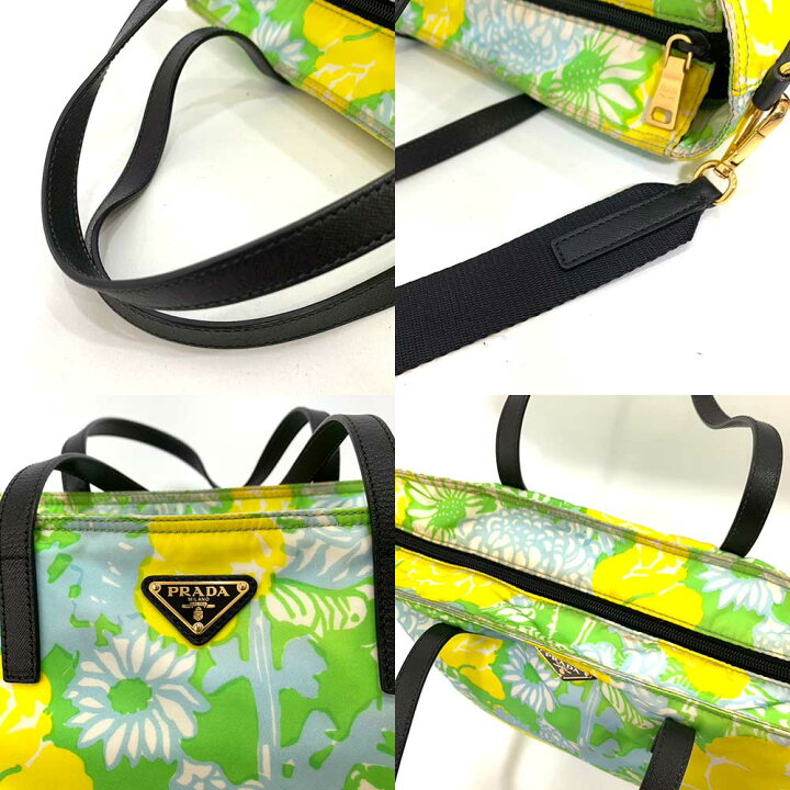 楽天市場】プラダ バッグ トートバッグ マルチカラー グリーン  