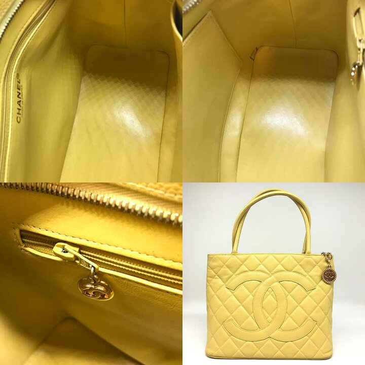 楽天市場】シャネル 復刻トート イエロー ハンドバッグ CHANEL ココ 