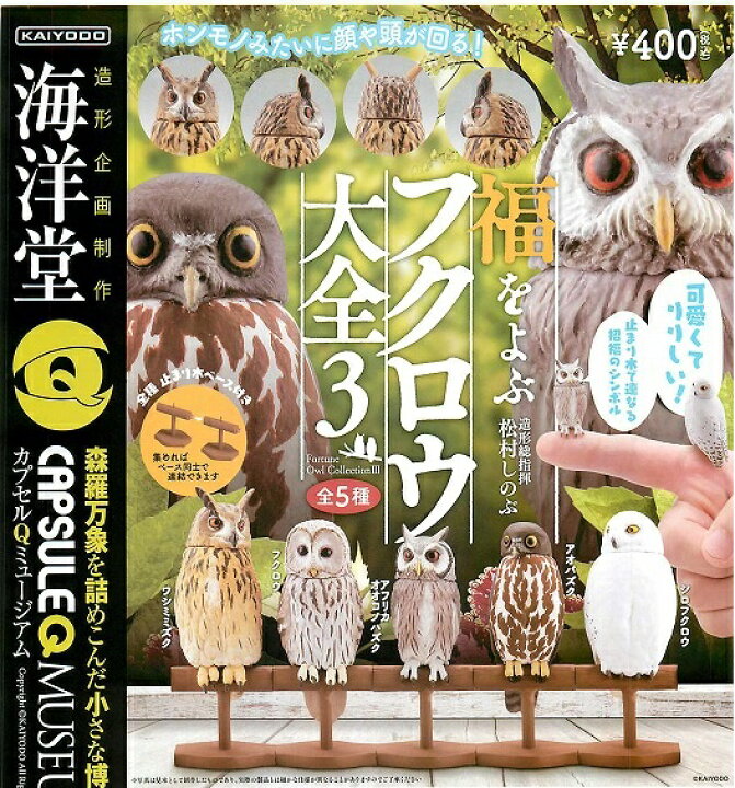 楽天市場 送料無料 カプセルqミュージアム フクロウ大全3 全5種セット クリックポスト出荷 Collection Landscape