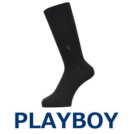 靴下 メンズ PLAYBOY クルーソックス 単品 ブランド 紳士靴下 ビジネス ソックス ワンポイント プレイボーイ メンズソックス クルー丈(00179)