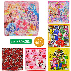 キッズ ハンカチ NO.5 キャラクター プリキュア トッキュウジャー デジモン ミッキー ミニー ディスニー はんかち（01154）