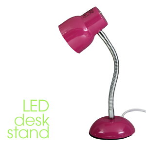 LEDデスクスタンド「R-71P」(ピンク)デスクライト E17 LED電球/中間スイッチ付 かわいい レトロ ミニライト【newyear_d19】