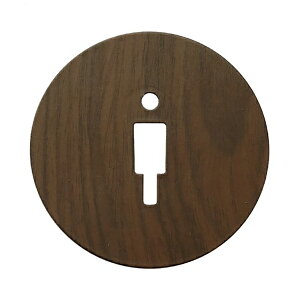 サインプレート 男性 丸型 木目 ブラウン トイレマーク MEN サークル 木目調 茶色 ダークブラウン トイレ メタルプレート PL-032KC