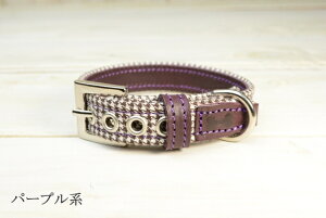 【パピートゥース 千鳥格子 首輪 】【全4色】 ブラック パープル レッド ブラウン 犬首輪 超小型犬 小型犬 チワワ トイプードル ダックス