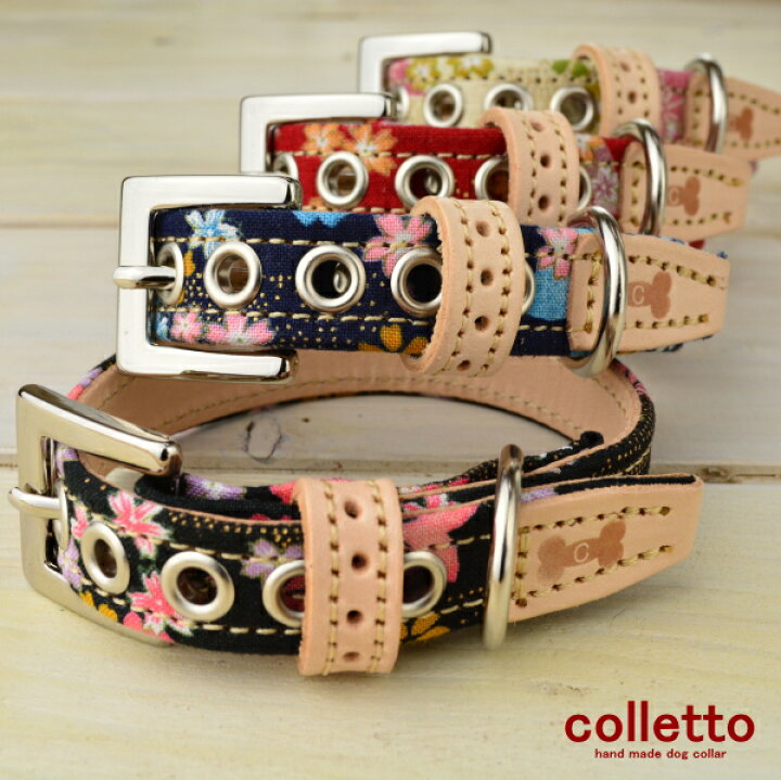 楽天市場 和柄さくら首輪 犬 首輪 小型犬 猫 和柄 おしゃれ かわいい 本革 革 皮 レザー 名前入り 迷子札 可愛い 犬首輪 犬の首輪 犬用首輪 ネコ首輪 ねこ首輪 ペット首輪 迷子札 女の子 男の子 可愛い 柴犬 お散歩グッズ トイプードル チワワ ペット用 春 犬用ヌメ