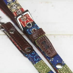 【和柄三兄弟リード】【全3色】青×茶 青 茶 送料無料 超小型犬 小型犬 中型犬 豆柴 チワワ トイプードル ダックス シュナウザー 柴犬 フレンチブルドッグ コーギー ボストンテリア ボーダー