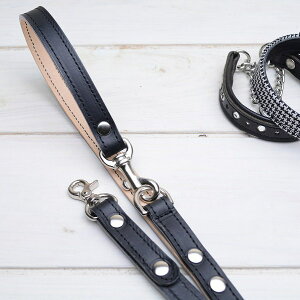 【プレーンリード ブラック×ブラック】ブラック ドッグ リード 超小型犬 小型犬 犬 チワワ トイプードル ダックス シュナウザー